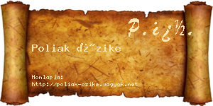 Poliak Őzike névjegykártya